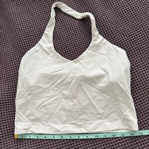 Lululemon White Halter Top size 10 with built in bra
